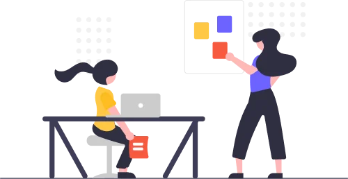 Illustration of the Spidev team planning a website