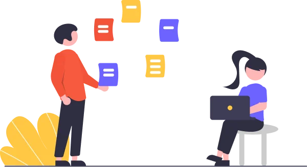 Illustration of designers and developers working on a project